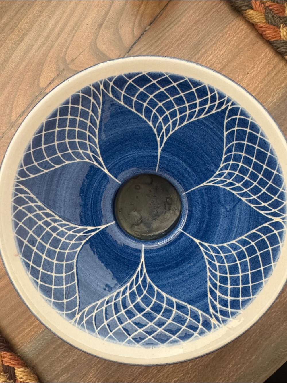 Knabstrup - Blue Faience Handcrafted Blue Ceramic Decorative Bowl - Home Art